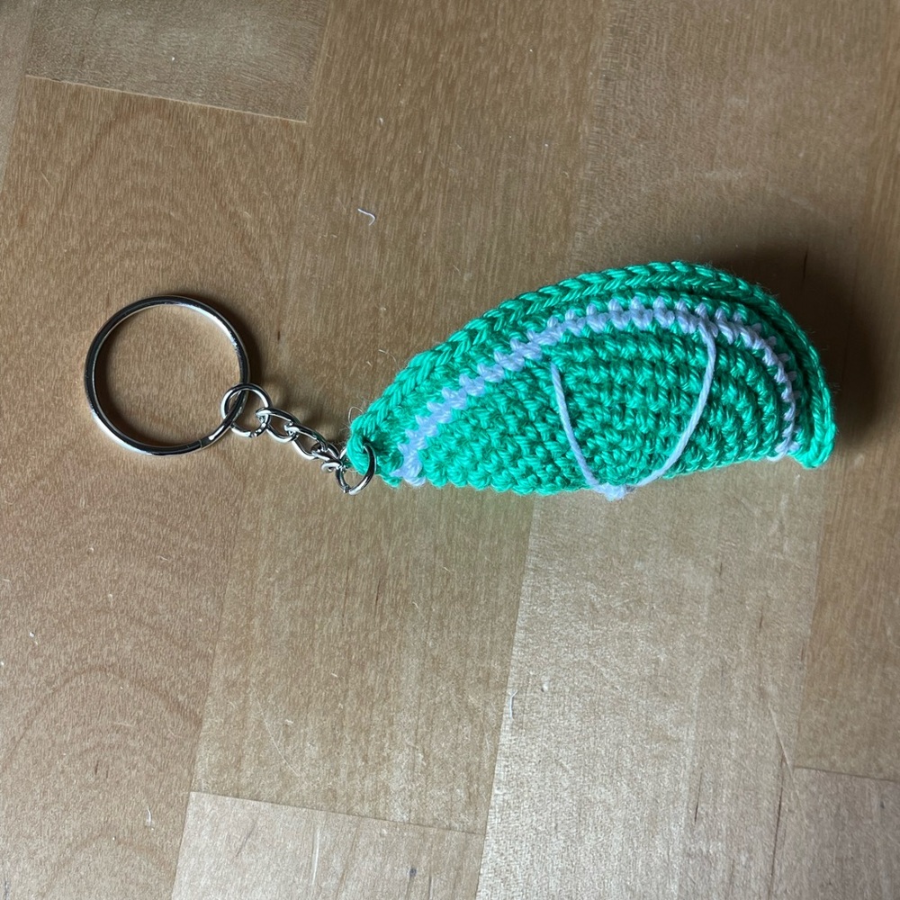 Handcrafted Fruit Slice Keychain Accessory - Summer Crochet Bag Charm Sunny - Picture 10 of 16